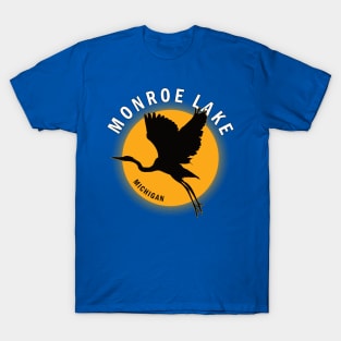 Monroe Lake in Michigan Heron Sunrise T-Shirt